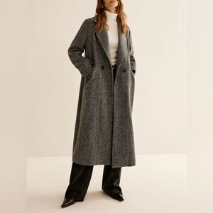 Long woven trench coat
